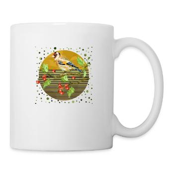 Bunter Vogel - Tasse - Weiß - Rechts