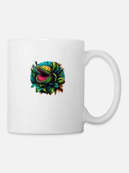 Venus Flytrap Jungle avec des monstres exotiques - Mug blanc - blanc