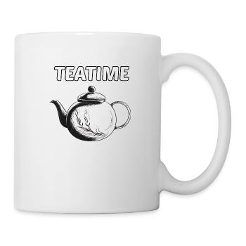 Teatime Tee Teezeit Kaffee Kuchen Teekanne - Tasse - Weiß - Rechts