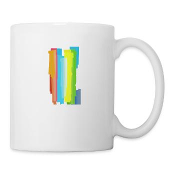 Abstrakte Farbverschmelzung intensiver Streifen - Tasse - Weiß - Rechts