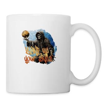Skeleton Playing Basketball Halloween Costume - Mug - white - Right