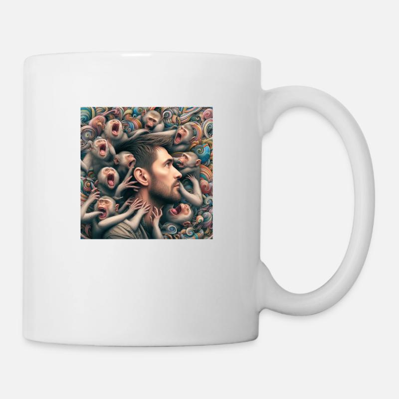 Affen beißen mich - Tasse - Weiß