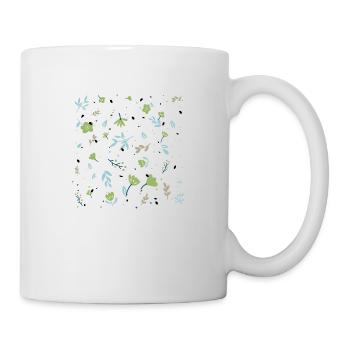 Fond transparent floral bleu - Mug blanc - blanc - Droite