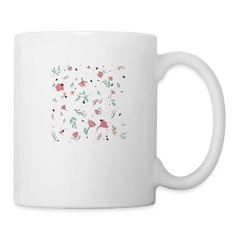 Fond transparent floral rose - Mug blanc - blanc - Droite