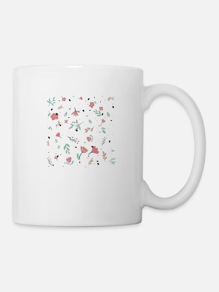Pink floral transparent background - Mug - white
