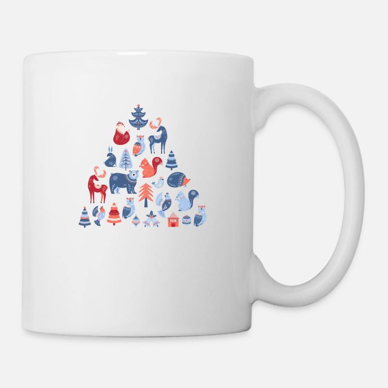 Skandinavisch inspirierter Weihnachtsbaum - Tasse - Weiß
