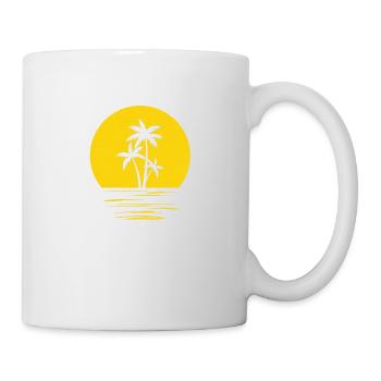 Soleil palmier groovy - Mug blanc - blanc - Droite