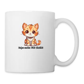 Katzen machen mich Glücklich - Tasse - Weiß - Rechts