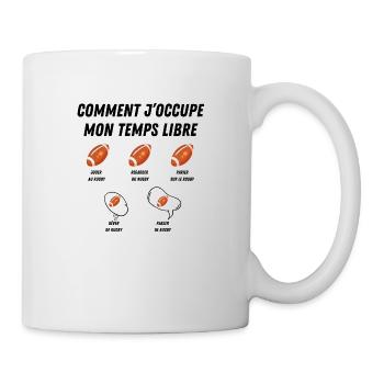 comment j'occupe mon temps libre - Mug blanc - blanc - Droite