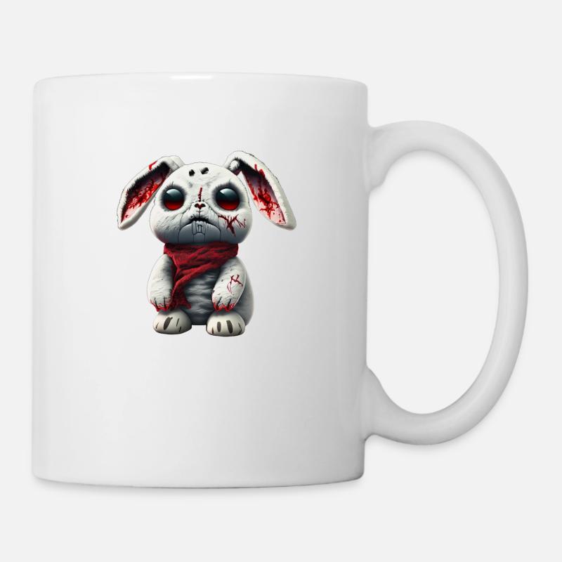 Zombie-Kaninchen Plüschtier - Tasse - Weiß