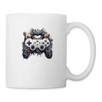 Funny Halloween Cartoon Gaming Controller Zombie - Tasse - Weiß - Rechts