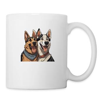 Schäferhund & Husky in Liebe - Tasse - Weiß - Rechts
