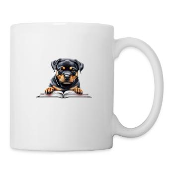 Dogs Rottweiler Book Reading Rottweiler Puppy Dog - Mug - white - Right