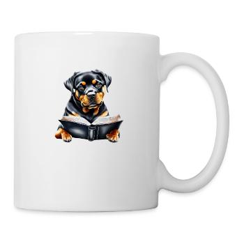 Rottweiler Dog Book Reading Dogs Rottweiler Puppy - Mug - white - Right
