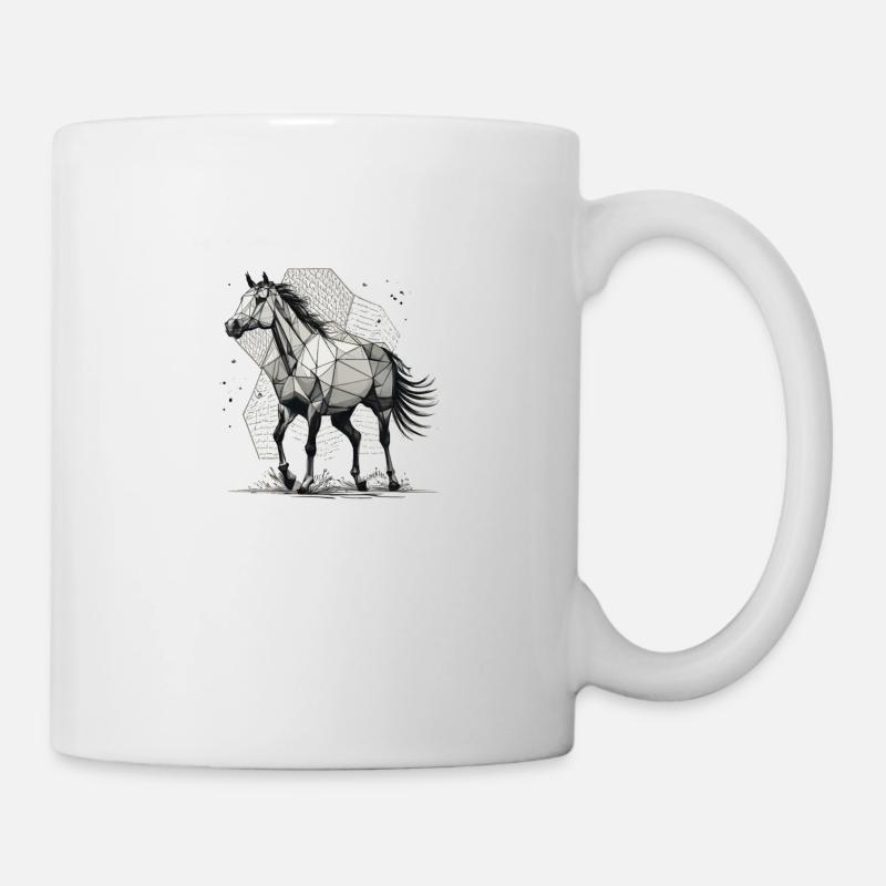 Geo-Pferd - Tasse - Weiß