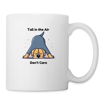 Un chien en pyjama faisant du yoga avec slogan - Mug blanc - blanc - Droite