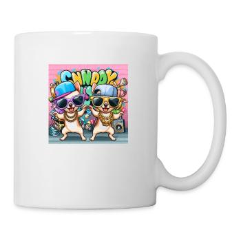 Hip Hop Chihuahuas Candy Style Sonnenbrille Comic - Tasse - Weiß - Rechts