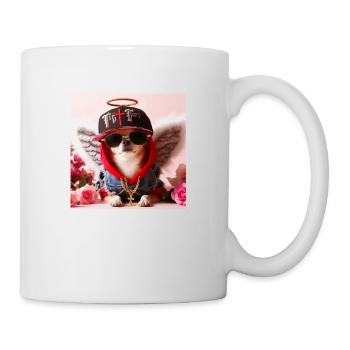 Chihuahua Cool Dog with Angel Wings HipHop - Mug - white - Right