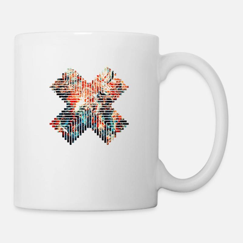 Masques, formes, art abstrait moderniste, art, géométrie - Mug blanc - blanc