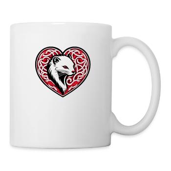 Ermine Tribal Heart from Brittany - Mug - white - Right