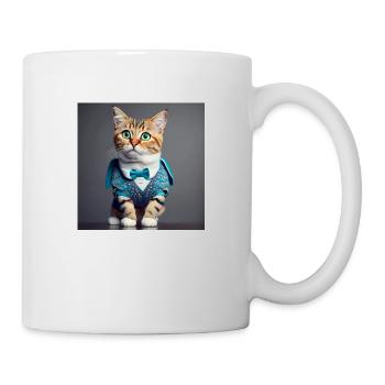 Yeux verts de chat - Mug blanc - blanc - Droite