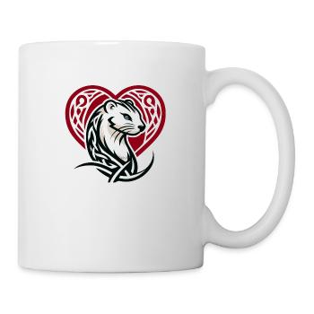 Ermine Tribal Heart from Brittany - Mug - white - Right