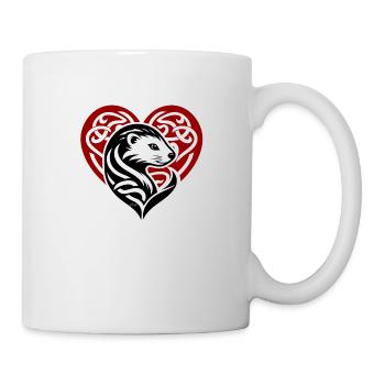 Coeur hermine maline de bretagne - Mug blanc - blanc - Droite