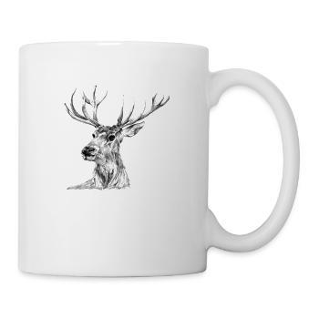 Hirsch - Tasse - Weiß - Rechts