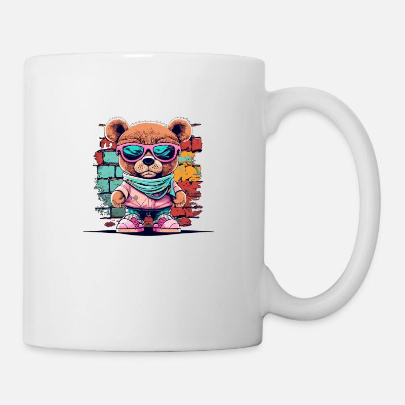 Grafitti teddy bear - Tasse - Weiß