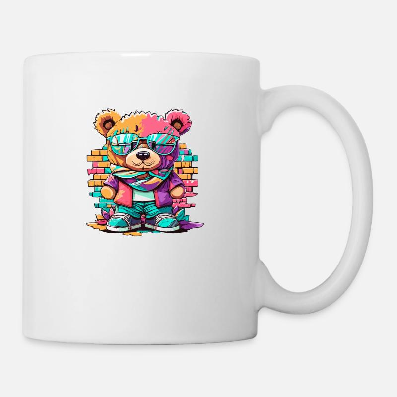 Grafitti teddy bear - Mug - white
