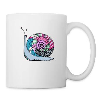 Schnecke - Tasse - Weiß - Rechts