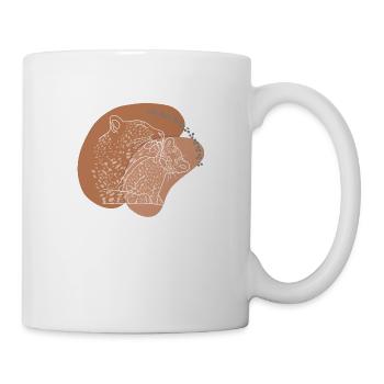 "Leopard", Boho Line Art Design, Series "Big 5" - Mug - white - Right