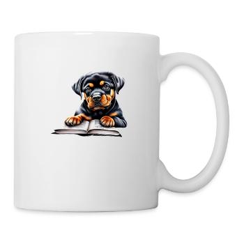 Rottweiler Book Reading Rottweiler Puppy Dog Dogs - Mug - white - Right