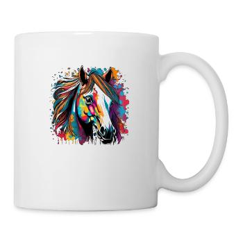 digital art Pferde Kopf Kunst Graffiti - Tasse - Weiß - Rechts