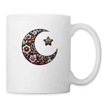 lune florale colorée inspiré d'art russe - Mug blanc - blanc - Droite