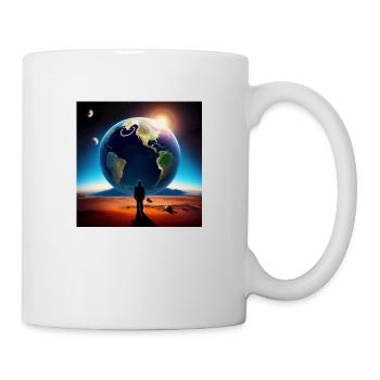 Der Mensch und die Erde - Tasse - Weiß - Rechts