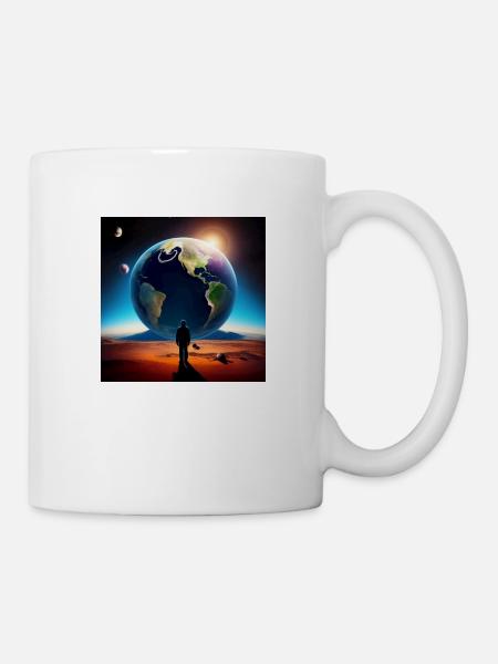 Der Mensch und die Erde - Tasse - Weiß