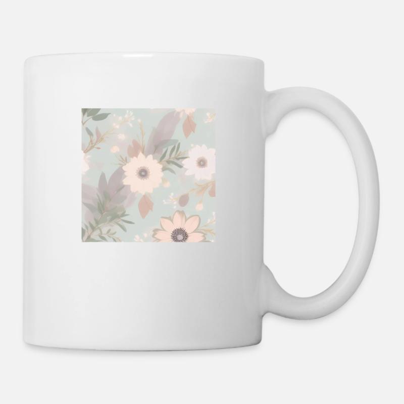 Blumen in Pastellfarben - Tasse - Weiß