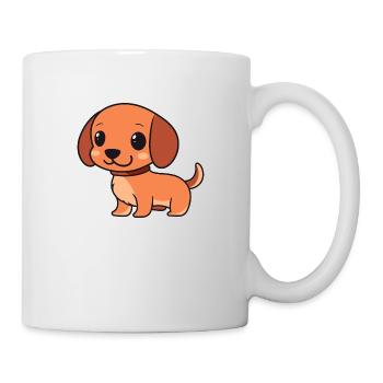 Ein Dackel am Morgen - Tasse - Weiß - Rechts