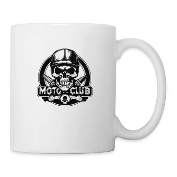 Skull with a motorcycle helmet - Motard Club - Mug - white - Right