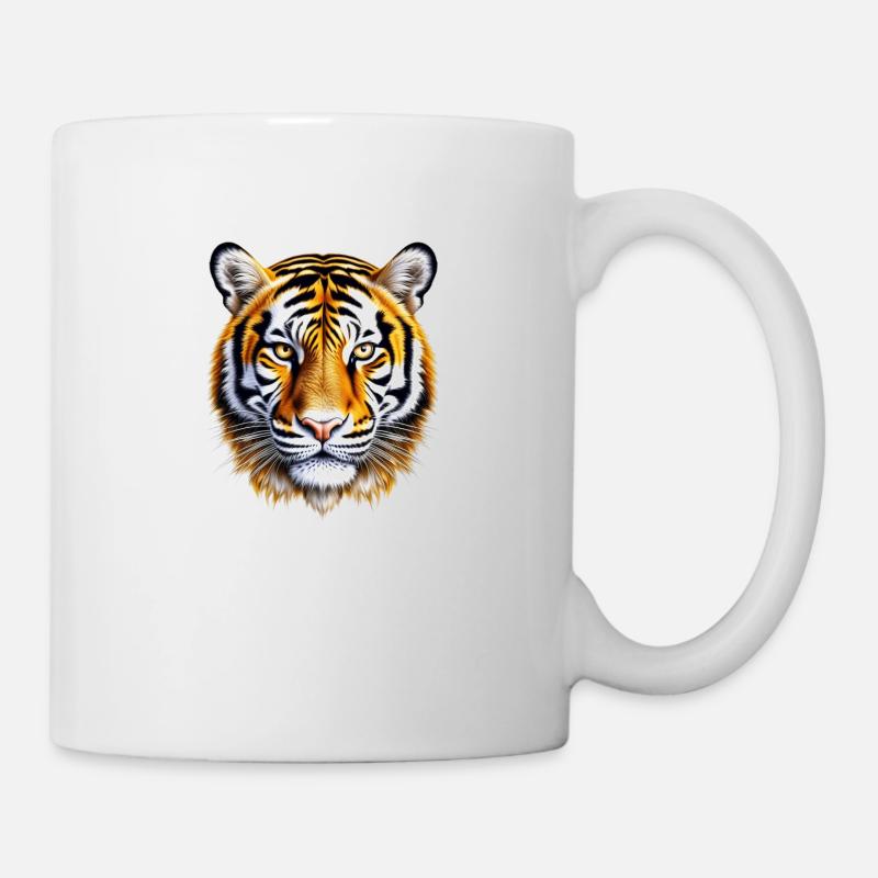 Orange tiger face - Mug - white