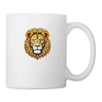 Le visage de lion puissant et doré - Mug blanc - blanc - Droite