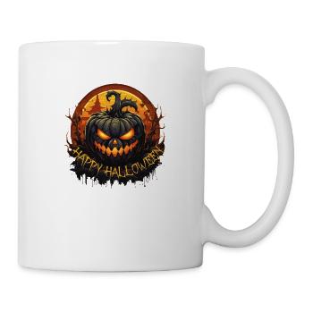 Halloween avec une citrouille effrayante Dress Up - Mug blanc - blanc - Droite