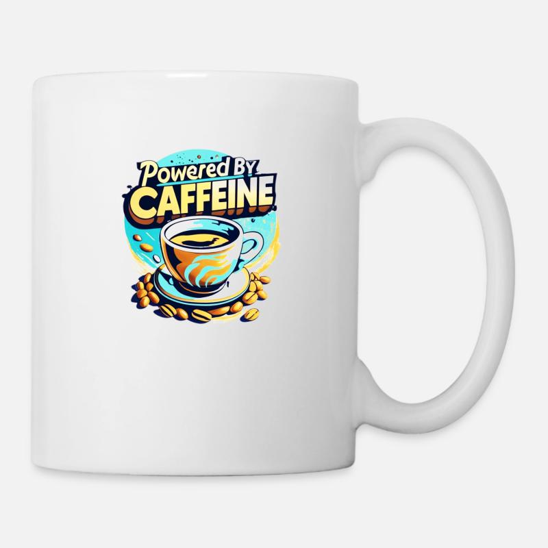 Angetrieben von Koffein! - Tasse - Weiß