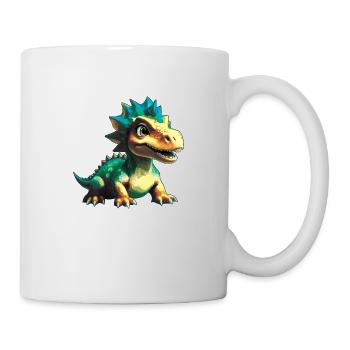 Dino, Dinosaurier, individuellen Text, gestalten - Tasse - Weiß - Rechts