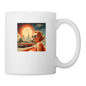 Porträt einer Frau aus den 50er Jahren - Tasse - Weiß - Rechts