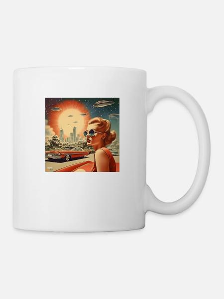 Portrait de Femme des années 50 - Mug blanc - blanc