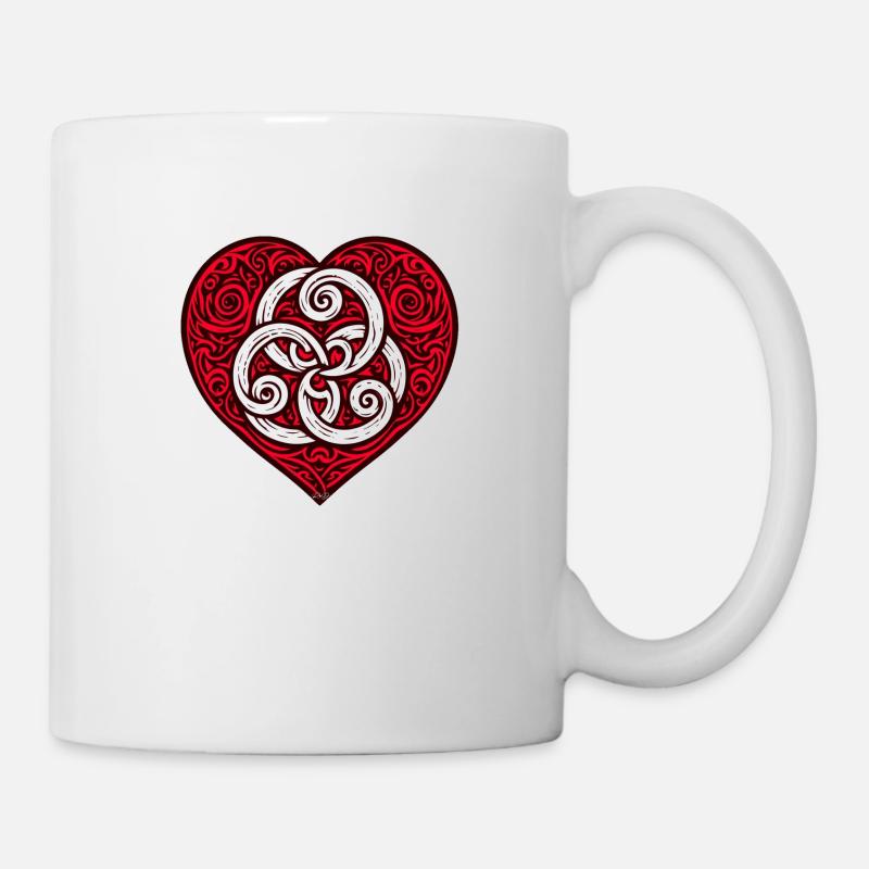 Celtic Triskelion Heart - Mug - white