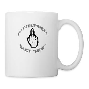 Mittelfinger sagt "nein" - Tasse - Weiß - Rechts