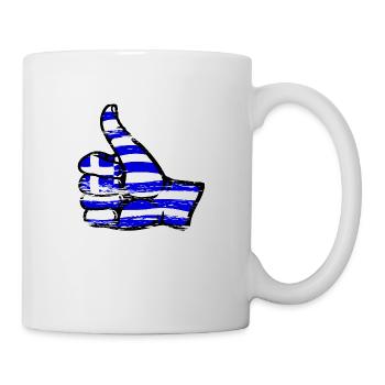 Drapeau de la Grèce OK Symbole utilisé - Mug blanc - blanc - Droite